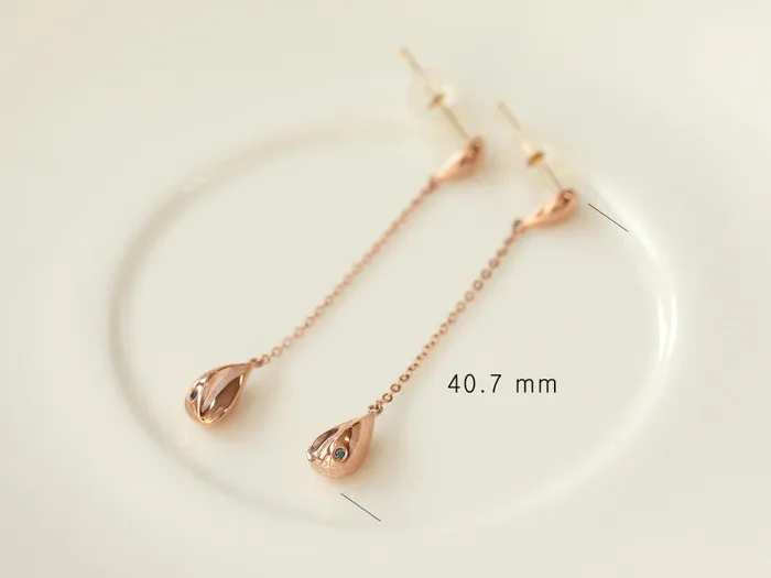 14K Gold Teardrop Long Drop Earring MinimalBijoux Earrings