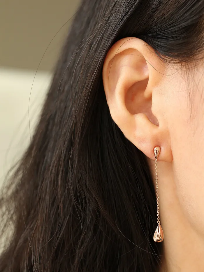 14K Gold Teardrop Long Drop Earring MinimalBijoux Earrings