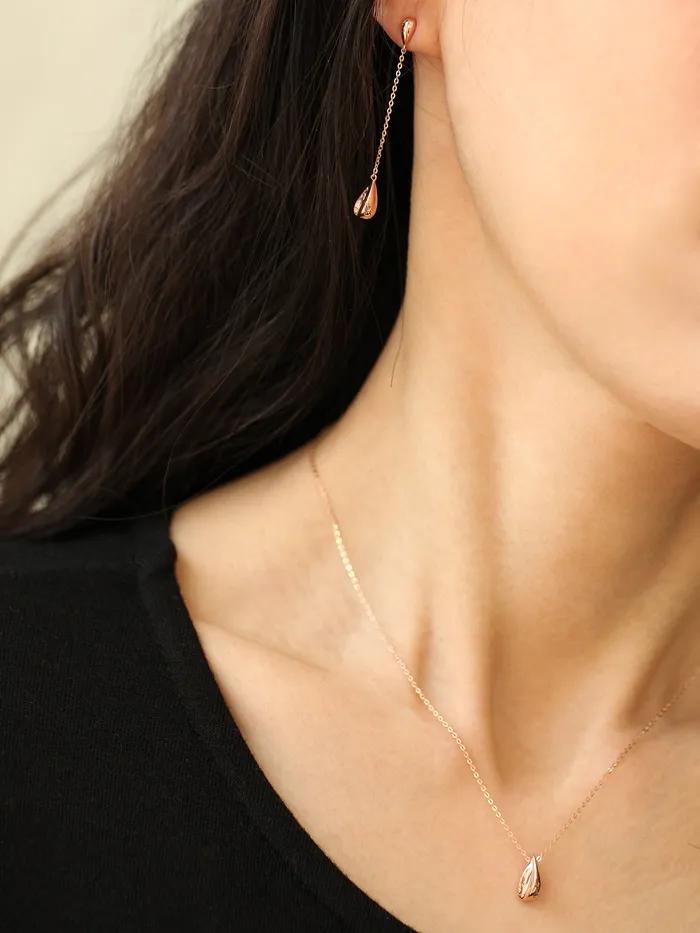14K Gold Teardrop Long Drop Earring MinimalBijoux Earrings