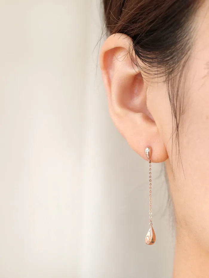 14K Gold Teardrop Long Drop Earring MinimalBijoux Earrings