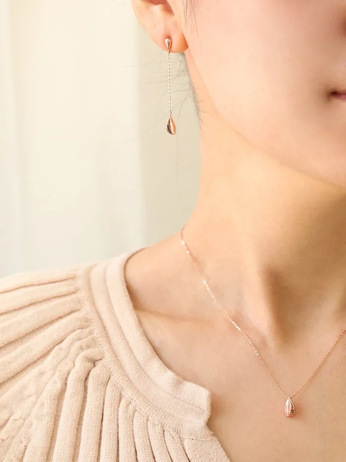 14K Gold Teardrop Long Drop Earring MinimalBijoux Earrings
