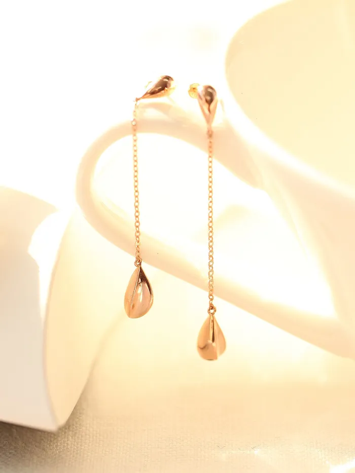 14K Gold Teardrop Long Drop Earring MinimalBijoux Earrings