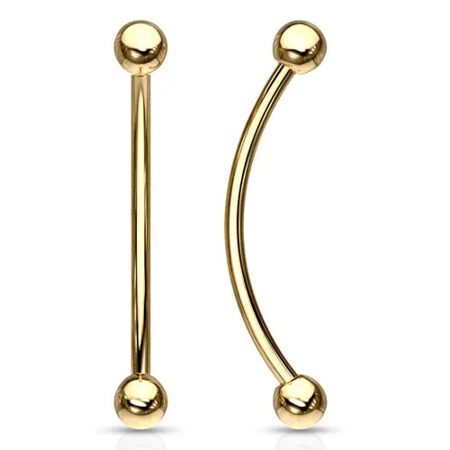 16g Gold Snake Eyes Barbell Tulsa Body Jewelry PreStyled Sets