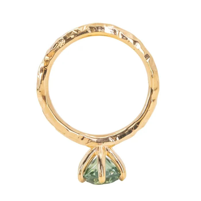 215ct Round Teal Nigerian Sapphire Six Prong Evergreen Solitaire in 18k Yellow Gold Anueva Jewelry PreStyled Sets