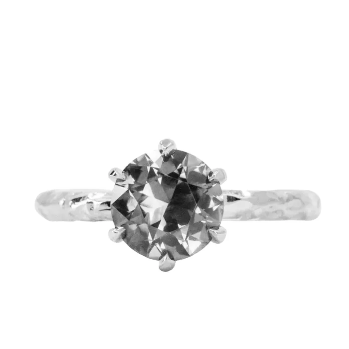 215ct Round Teal Nigerian Sapphire Six Prong Evergreen Solitaire in 18k Yellow Gold Anueva Jewelry PreStyled Sets