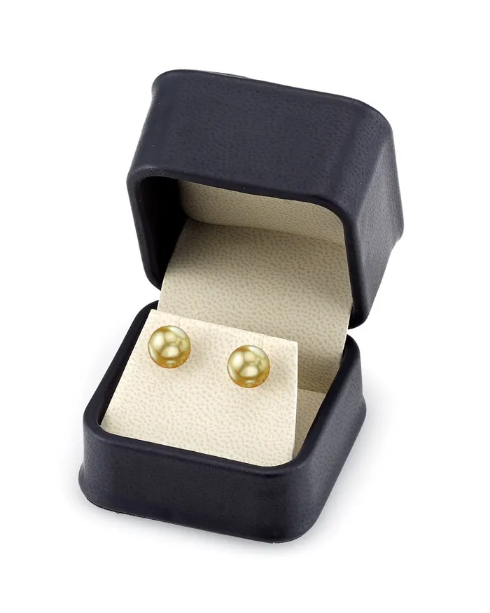 6mm Golden South Sea Round Pearl Stud Earrings SPT Earrings 6mm Golden South Sea Round Pearl Stud Earrings SPT Earrings