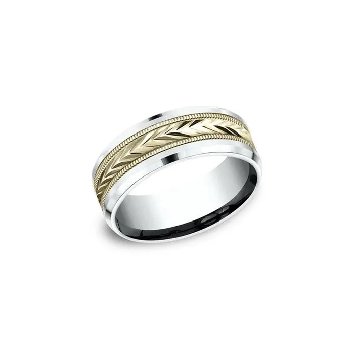 8mm Tribal Arrow Yellow and White Gold Ring Princess Bride Diamonds Rings