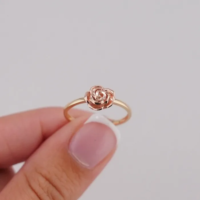 AB and J Rings 14k Gold Rose Ring AB and J Rings 14k Gold Rose Ring