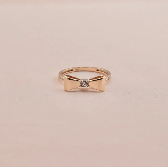 AB and J Rings 14K Gold Womens Bow Ring RG3037