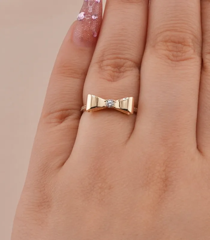 AB and J Rings 14K Gold Womens Bow Ring RG3037 AB and J Rings 14K Gold Womens Bow Ring RG3037