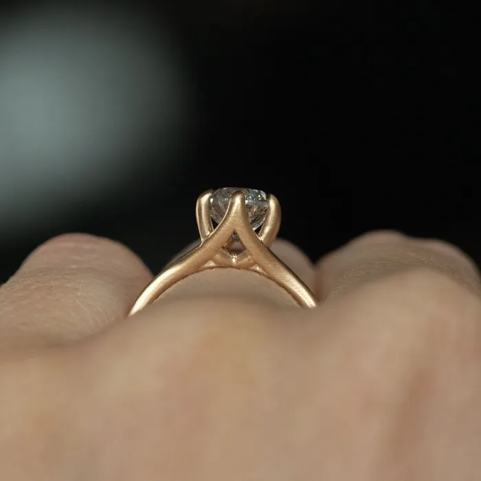Anueva Jewelry 147ct Salt and Pepper Diamond Six Prong Split Shank Satin Finished Ring In 14k Yellow Gold Rings