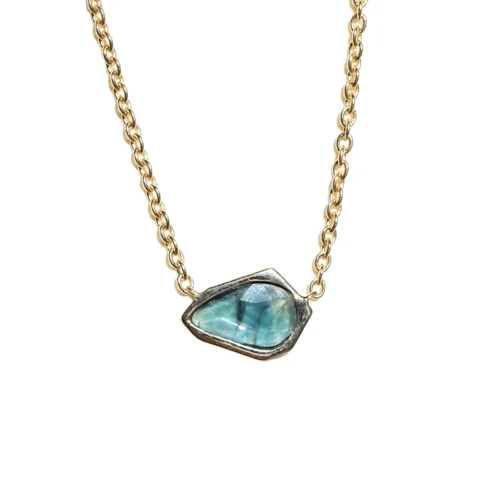Anueva Jewelry Necklaces 160ct Sapphire Bezel Set Necklace In 14k Yellow Gold