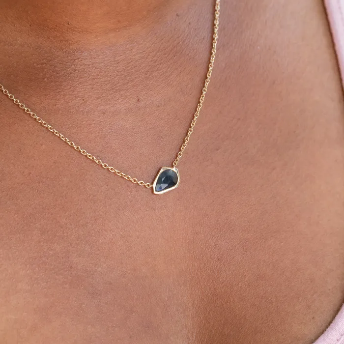 Anueva Jewelry Necklaces 160ct Sapphire Bezel Set Necklace In 14k Yellow Gold