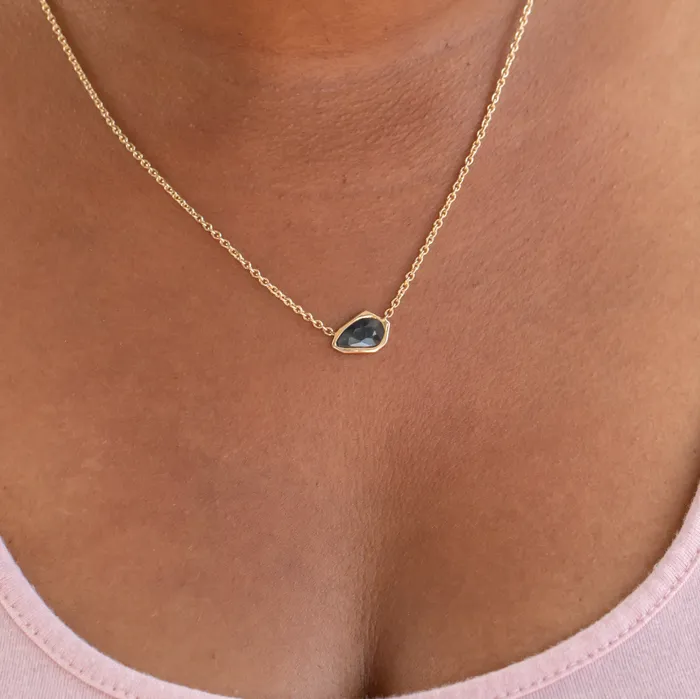 Anueva Jewelry Necklaces 160ct Sapphire Bezel Set Necklace In 14k Yellow Gold