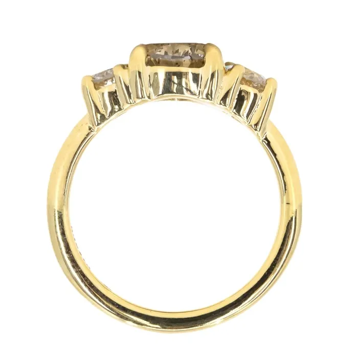 Anueva Jewelry Rings 147ct Pear Champagne Diamond Low Profile Antique Diamond Cluster Ring in 18K Yellow Gold