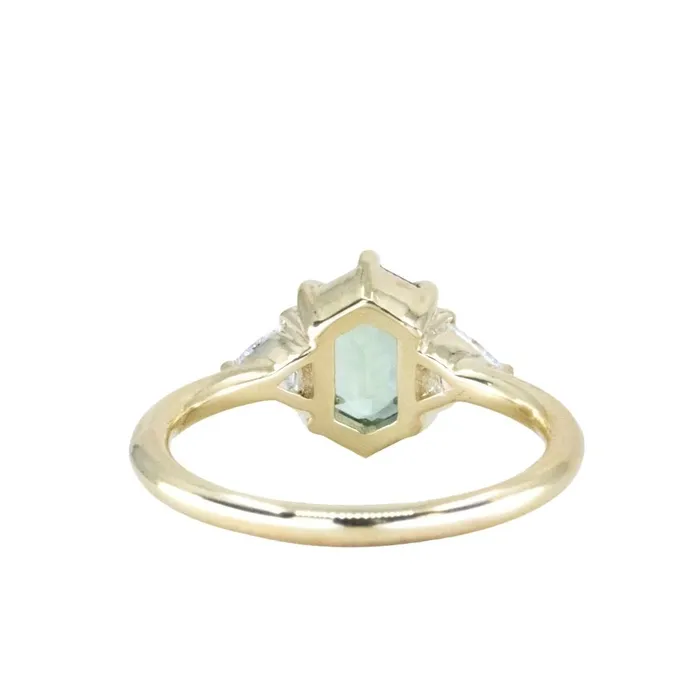 Anueva Jewelry Rings 175ct Untreated Elongated Hexagon and Trillion Diamond Low Profile Ring in 18k Yellow Gold