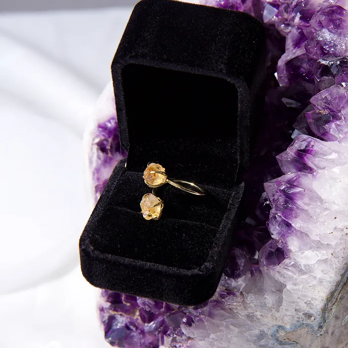 Beau Life Rings Double The Attention Citrine Ring
