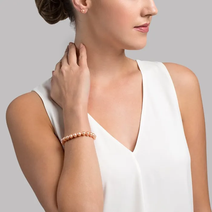 Bracelets 7075mm Peach Freshwater Pearl Bracelet AAA Quality SPT