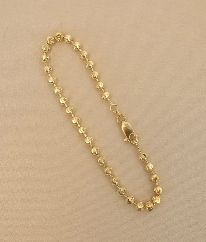 Bracelets AB and J 14k Gold Moon Cut Bracelet 4mm CH0549 75