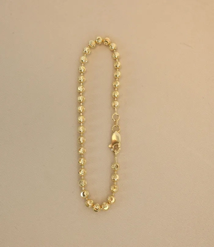Bracelets AB and J 14k Gold Moon Cut Bracelet 4mm CH0549 75 Bracelets AB and J 14k Gold Moon Cut Bracelet 4mm CH0549 75
