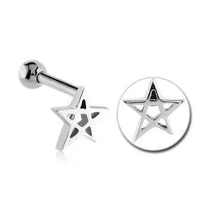 Bracelets Tulsa Body Jewelry Pentacle Stainless Cartilage Barbell