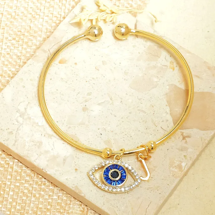Bracelets Upakarna Personalized Evil Eye Bracelet With Initial