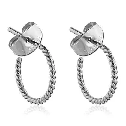 Braided Hoop Stainless Stud Earrings Tulsa Body Jewelry Earrings