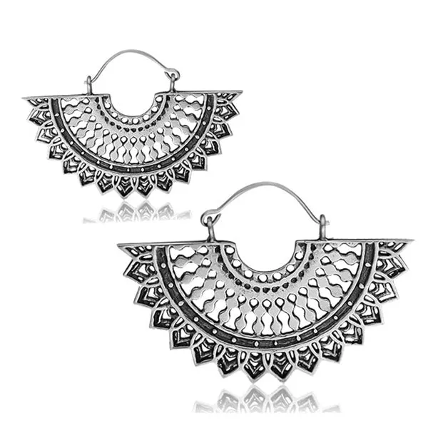 Chaotic Trading Earrings Solar Fan White Brass Earrings