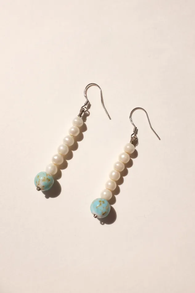 collectionno2 Earrings FINE LONG DROP PEARL VINTAGE EARRINGS