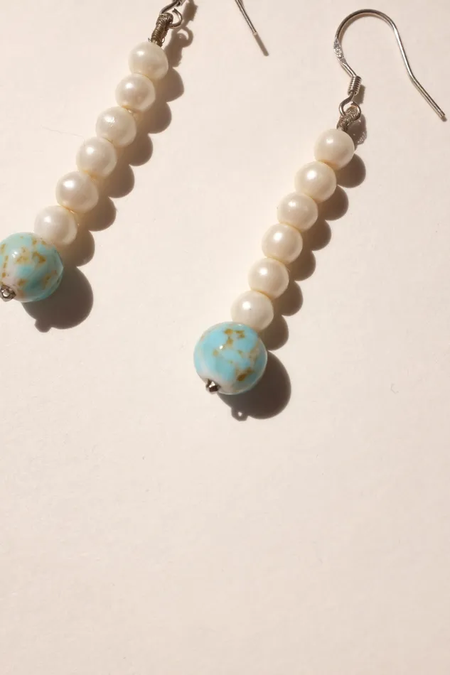 collectionno2 Earrings FINE LONG DROP PEARL VINTAGE EARRINGS