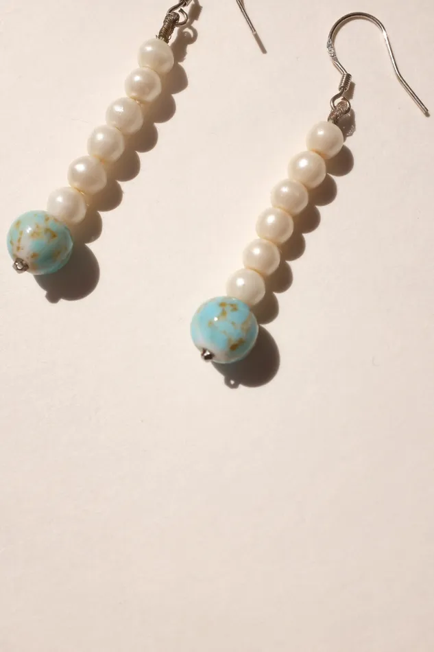 collectionno2 Earrings FINE LONG DROP PEARL VINTAGE EARRINGS