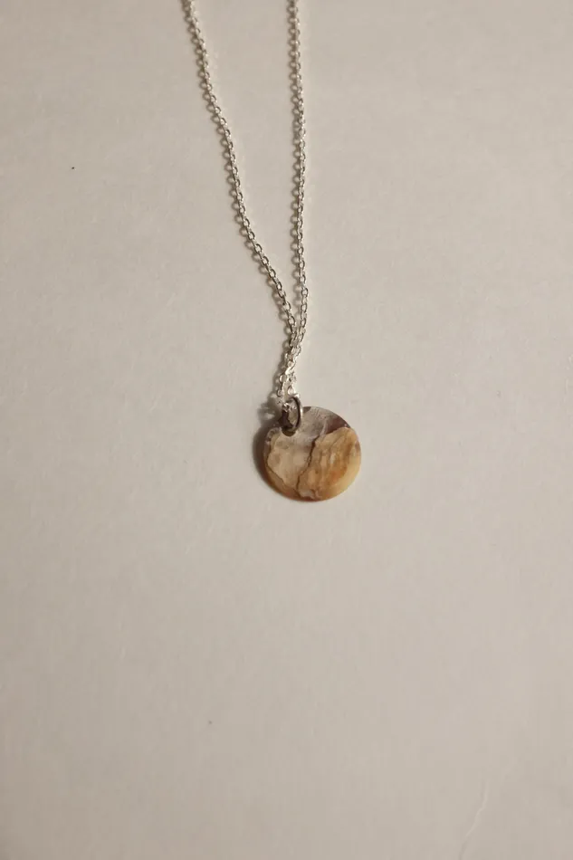 collectionno2 Necklaces MOTHER OF PEARL MEDALLION 925 NECKLACE