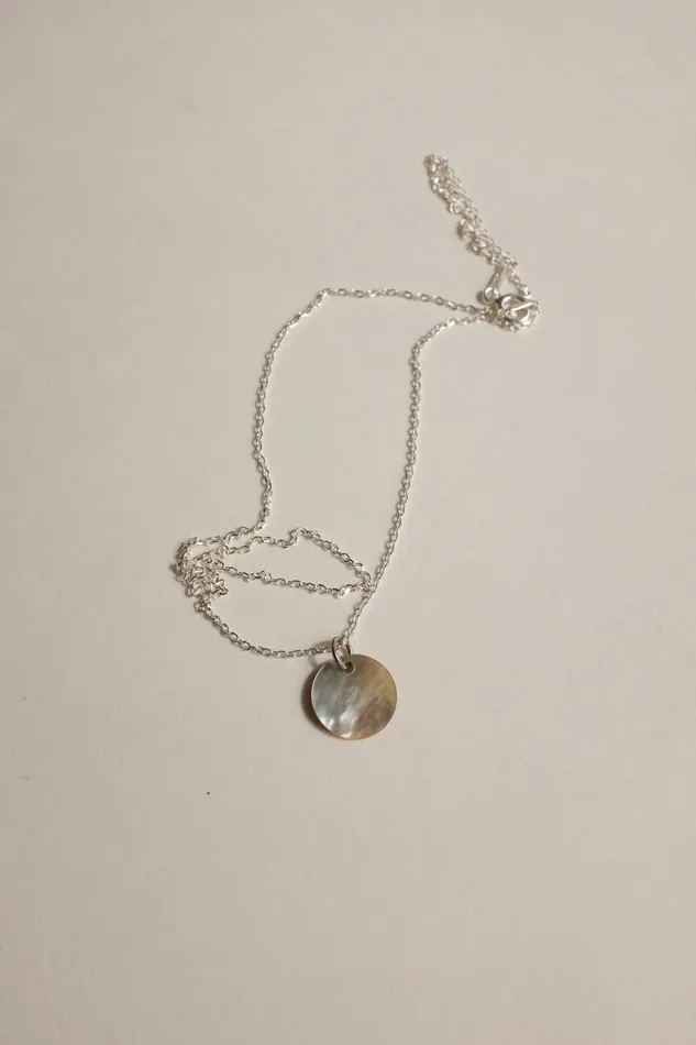 collectionno2 Necklaces MOTHER OF PEARL MEDALLION 925 NECKLACE