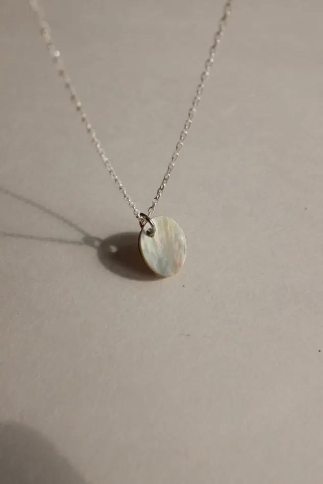 collectionno2 Necklaces MOTHER OF PEARL MEDALLION 925 NECKLACE