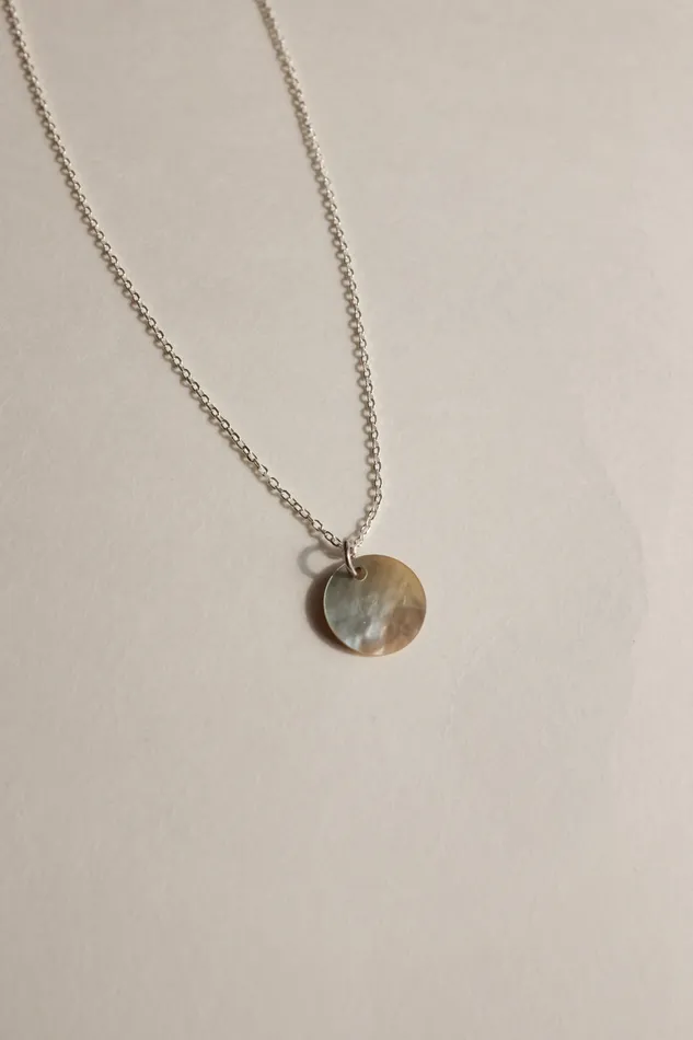 collectionno2 Necklaces MOTHER OF PEARL MEDALLION 925 NECKLACE