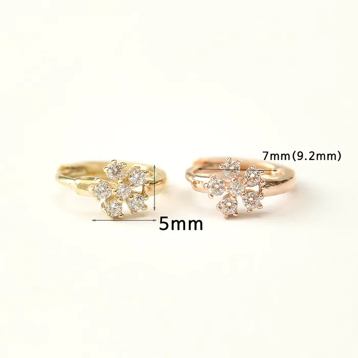 Earrings 14K Gold Cosmos Cubic Hoop Earring MinimalBijoux