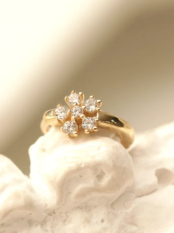 Earrings 14K Gold Cosmos Cubic Hoop Earring MinimalBijoux