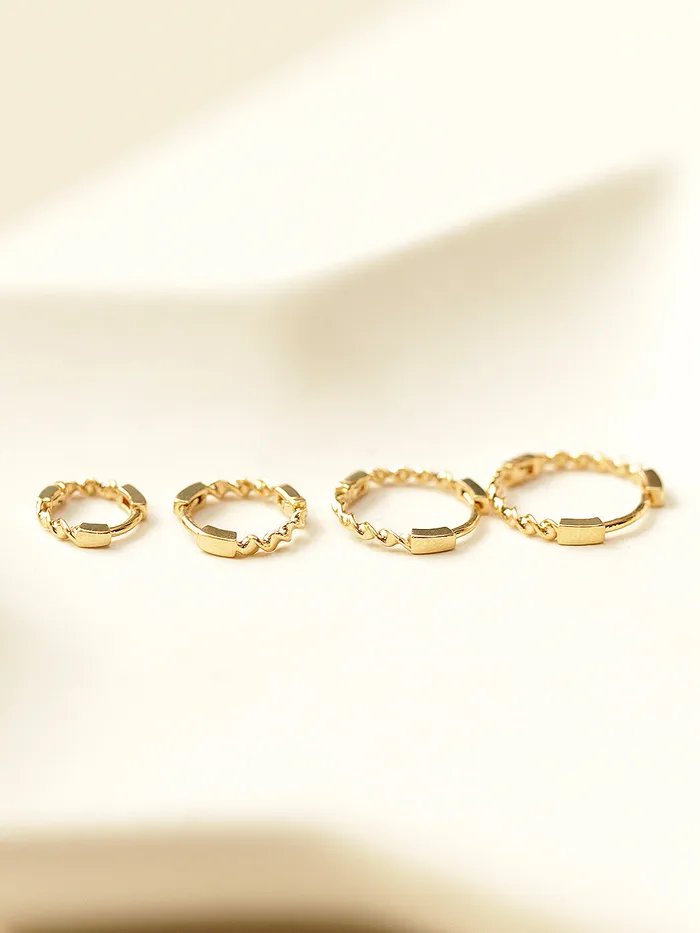 Earrings 14K Gold Twist Conch Hoop Earring MinimalBijoux