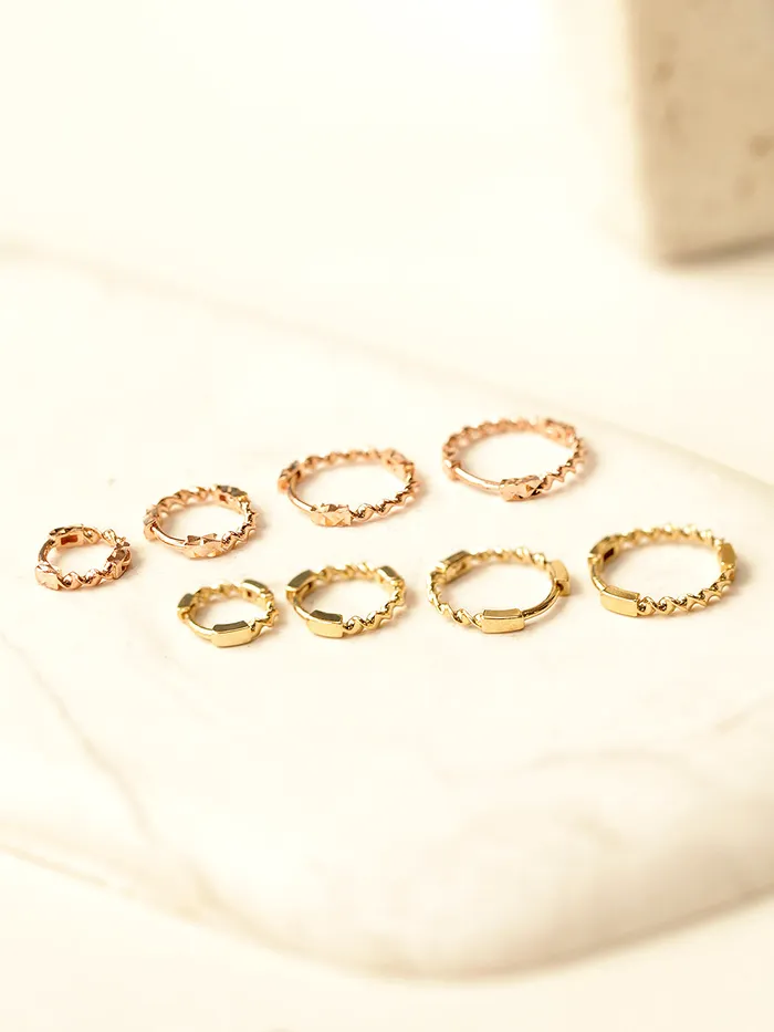 Earrings 14K Gold Twist Conch Hoop Earring MinimalBijoux