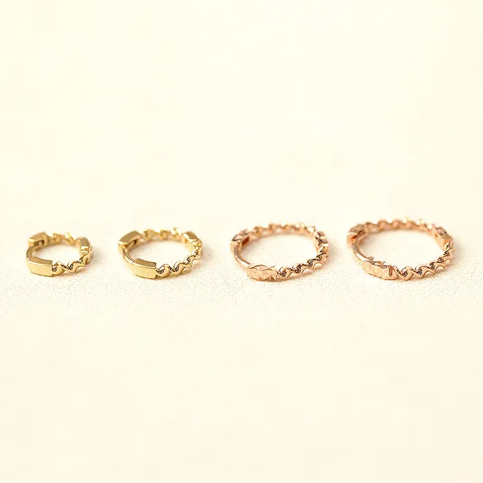 Earrings 14K Gold Twist Conch Hoop Earring MinimalBijoux