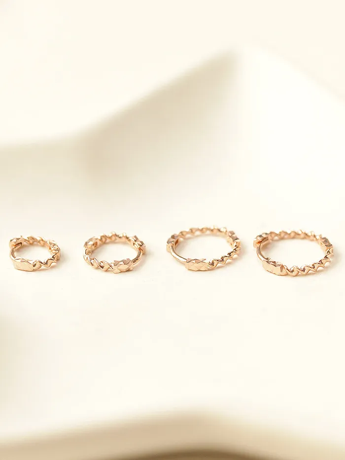 Earrings 14K Gold Twist Conch Hoop Earring MinimalBijoux