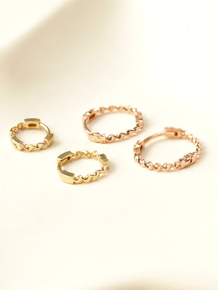 Earrings 14K Gold Twist Conch Hoop Earring MinimalBijoux