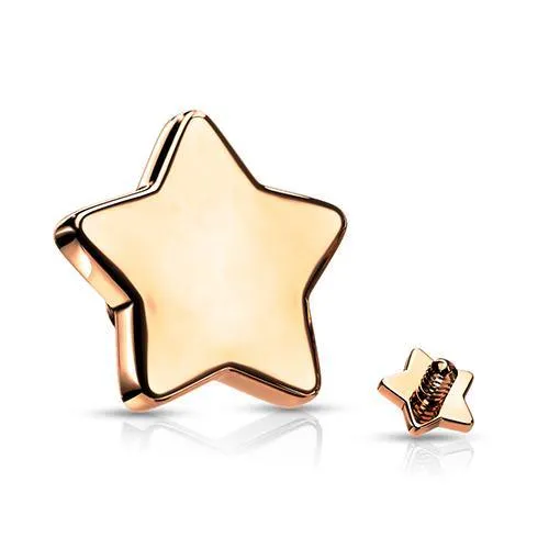 Earrings 16g Flat Star Rose Gold End Tulsa Body Jewelry