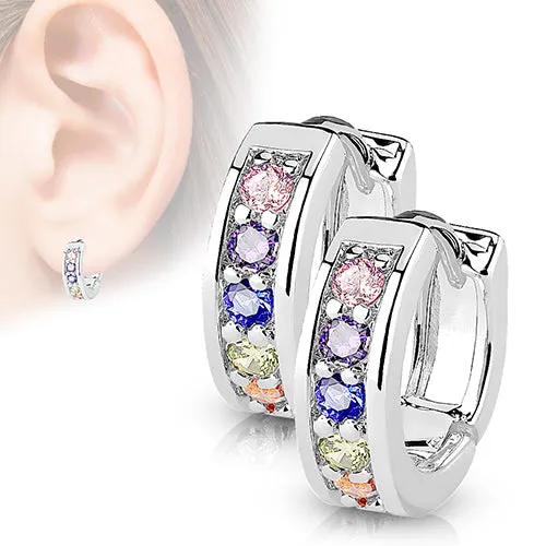 Earrings Half Circle CZ Hinged Hoop Earrings Tulsa Body Jewelry Earrings Half Circle CZ Hinged Hoop Earrings Tulsa Body Jewelry