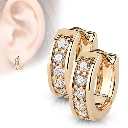 Earrings Half Circle CZ Hinged Hoop Earrings Tulsa Body Jewelry Earrings Half Circle CZ Hinged Hoop Earrings Tulsa Body Jewelry