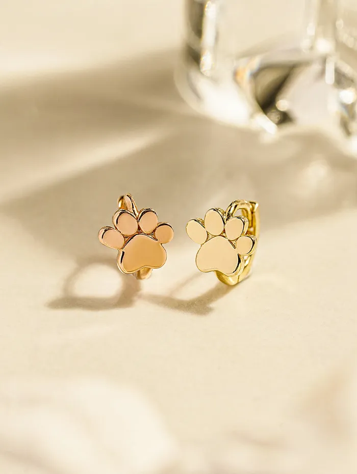 Earrings MinimalBijoux 14K 18K Jelly Paw Cartilage Hoop Earring