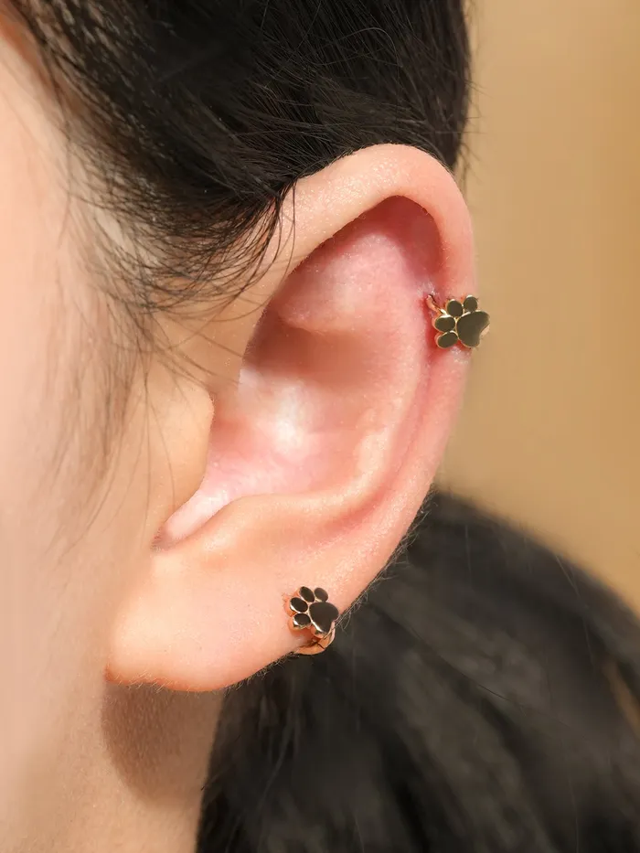 Earrings MinimalBijoux 14K 18K Jelly Paw Cartilage Hoop Earring