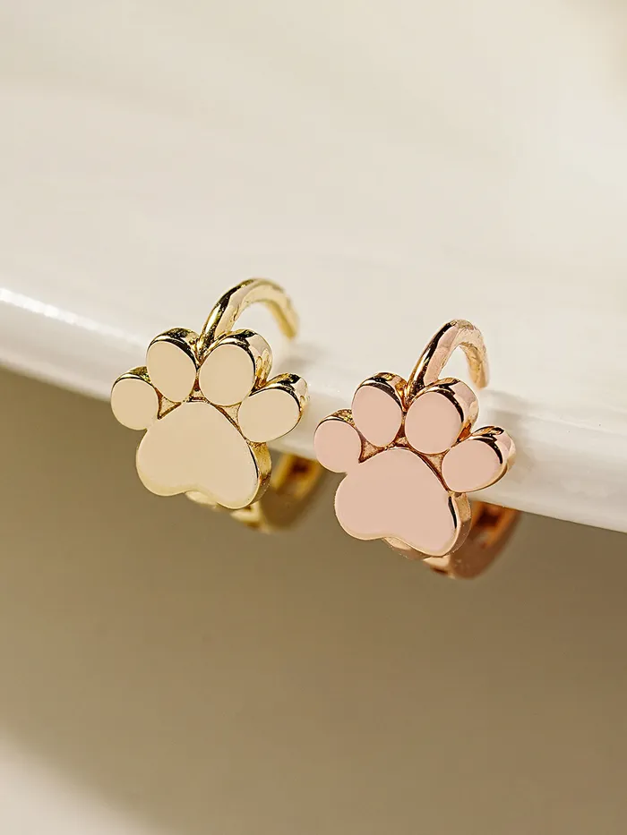Earrings MinimalBijoux 14K 18K Jelly Paw Cartilage Hoop Earring