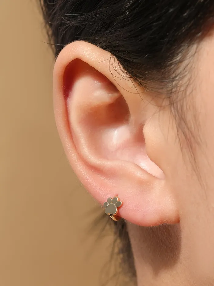Earrings MinimalBijoux 14K 18K Jelly Paw Cartilage Hoop Earring