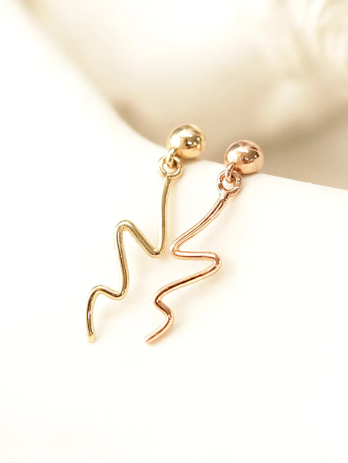 Earrings MinimalBijoux 14K Gold Ball Wave Drop Cartilage Earring 20G18G16G